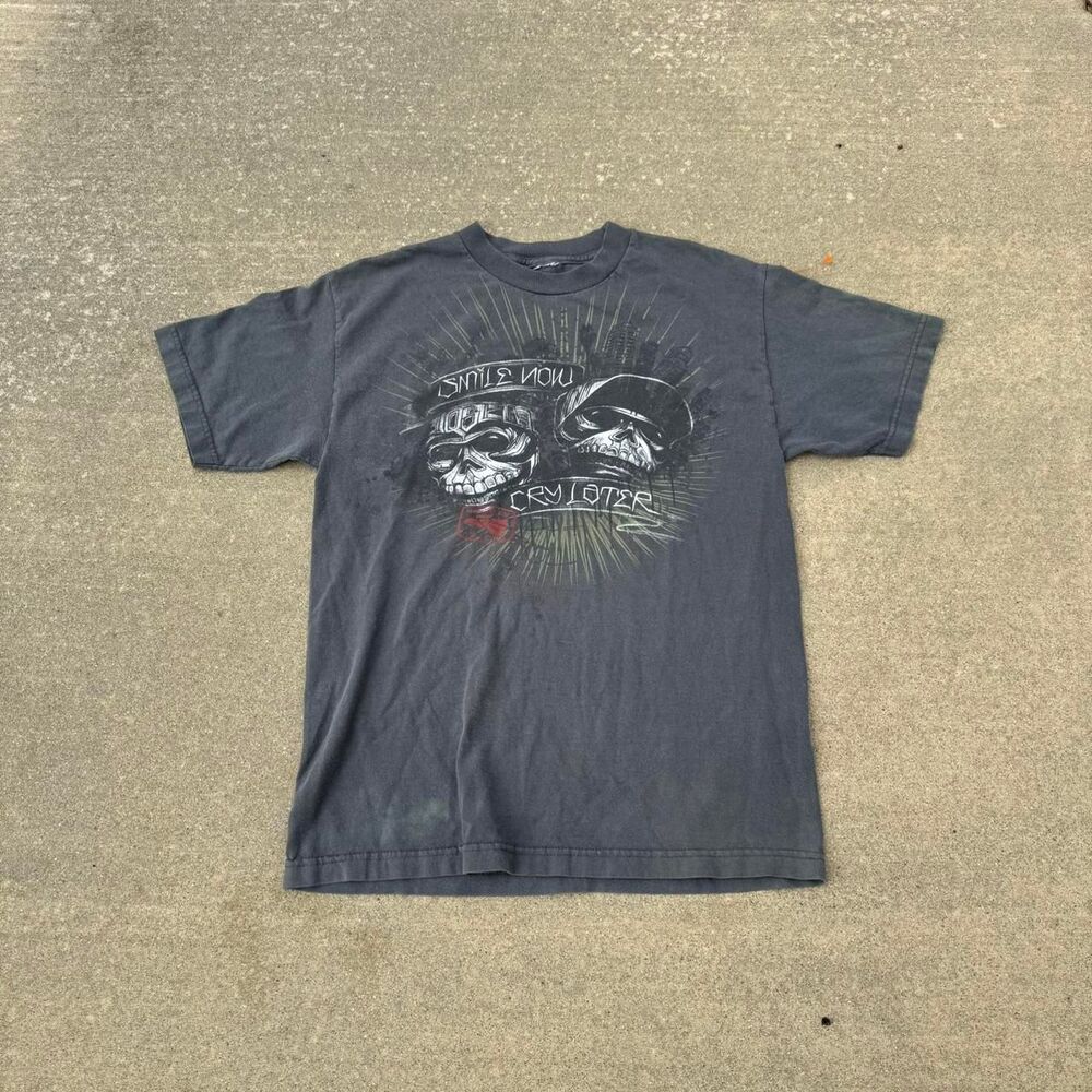 Anchor Blue gray y2k tee mens size M